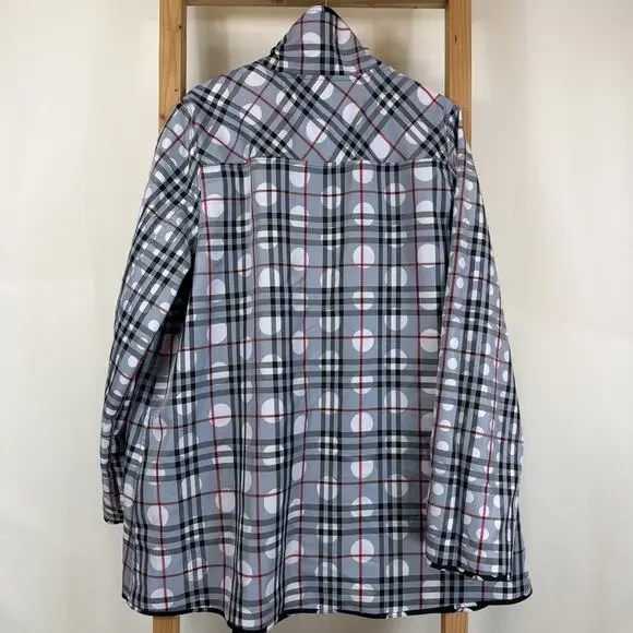 Vintage Y2K UBU Black White Polka Dot Reversible Raincoat #1297 Size 3X - Picture 13 of 14